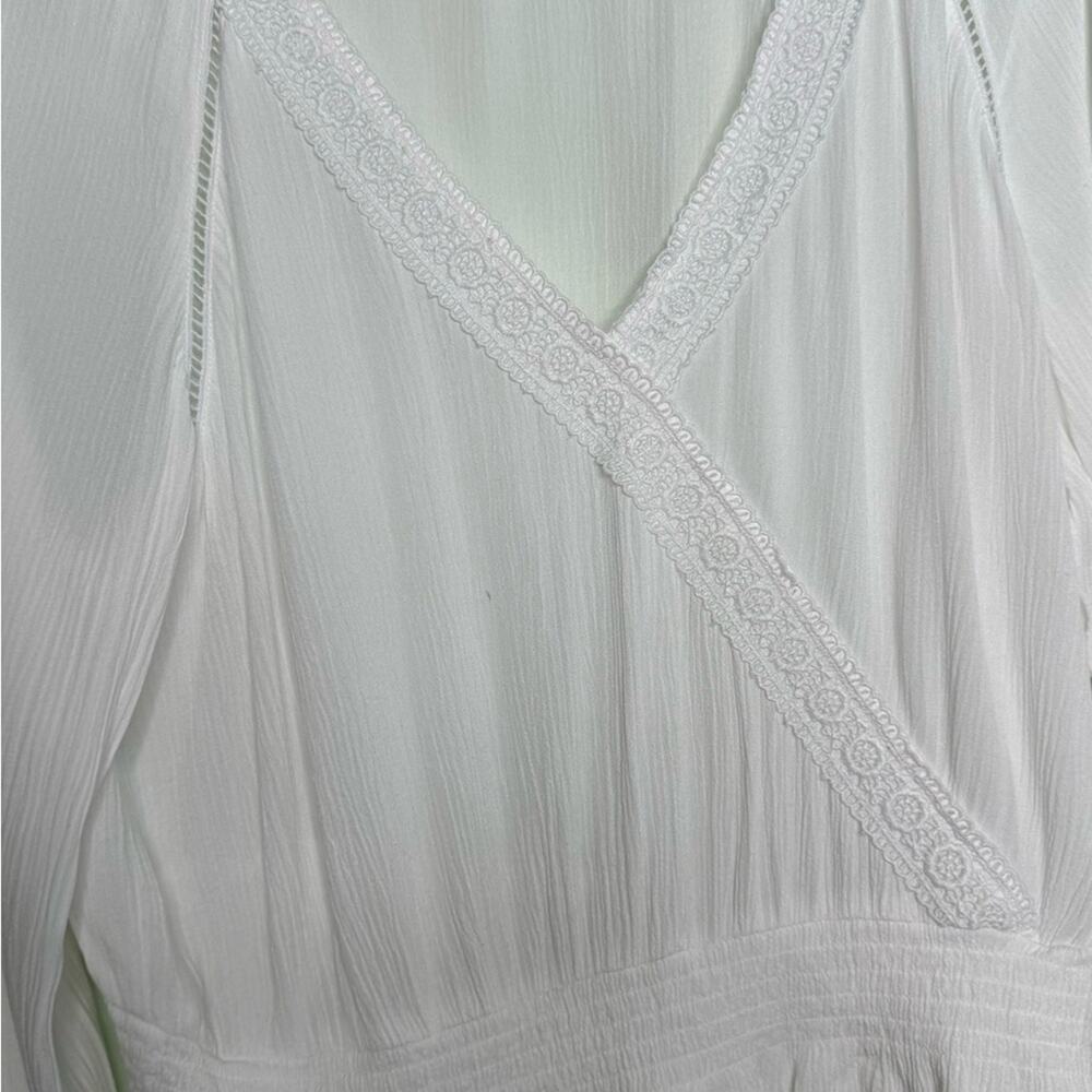 H&M White Divided Embroidered Top Size 12 - Picture 9 of 11
